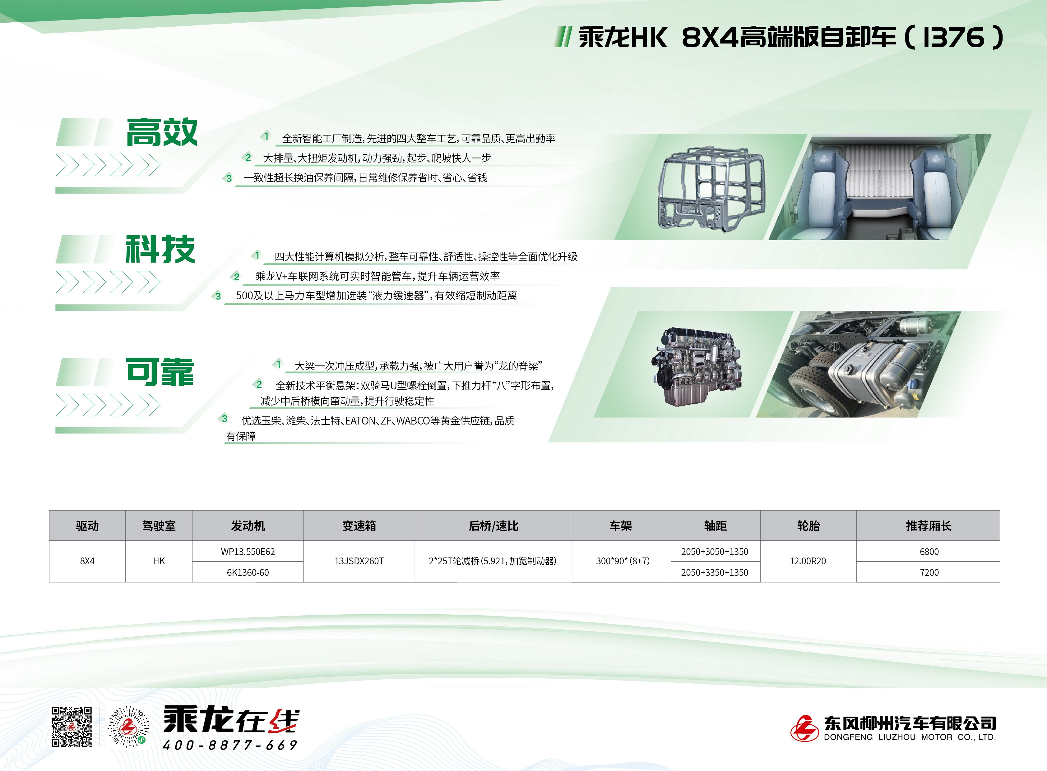 乘龙HK 8×4自卸车（玉柴强劲版）