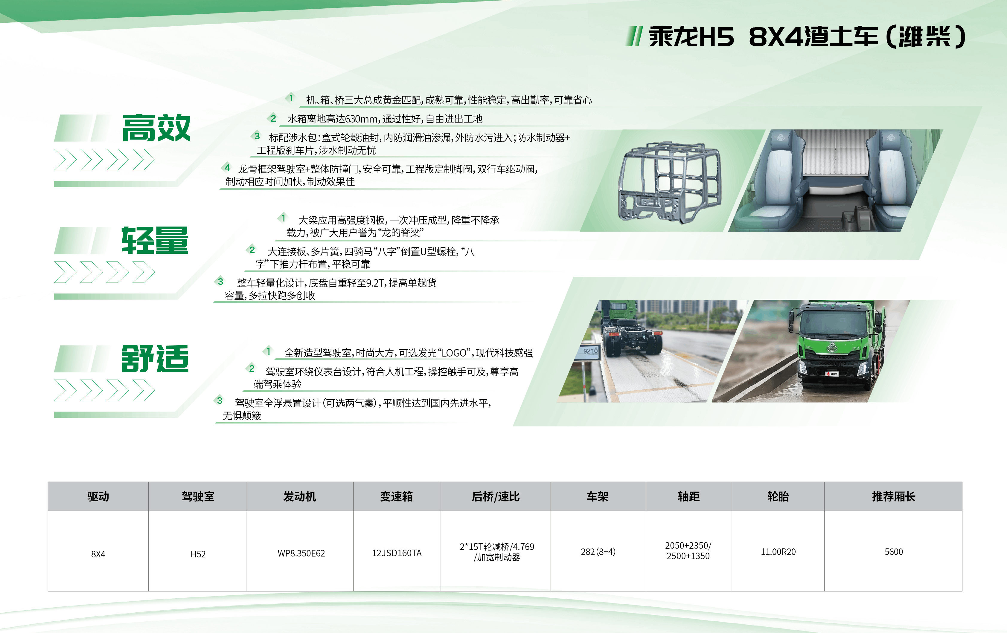 乘龙H5 8×4渣土车（潍柴）