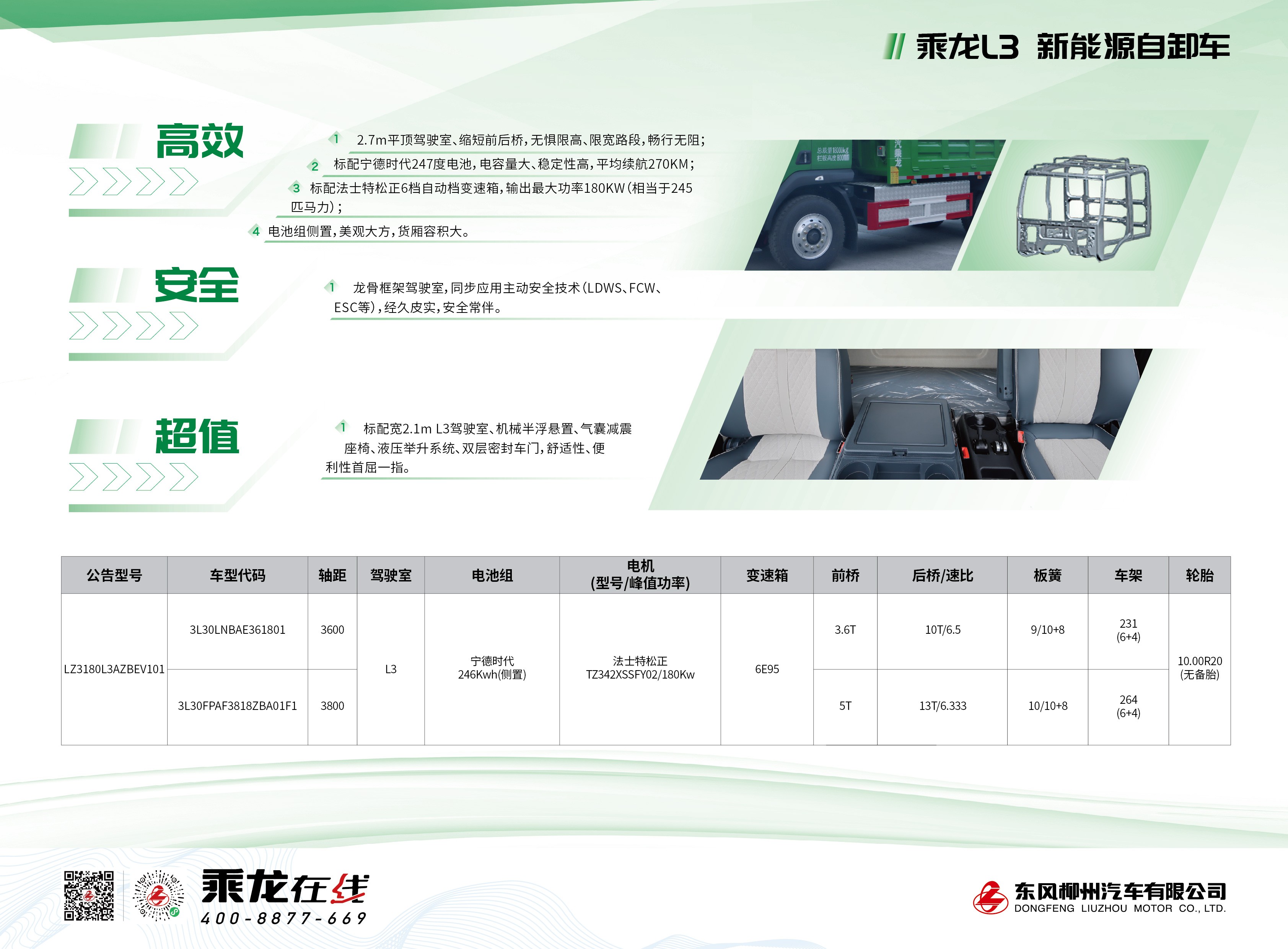 乘龙L3新能源 侧置 自卸车