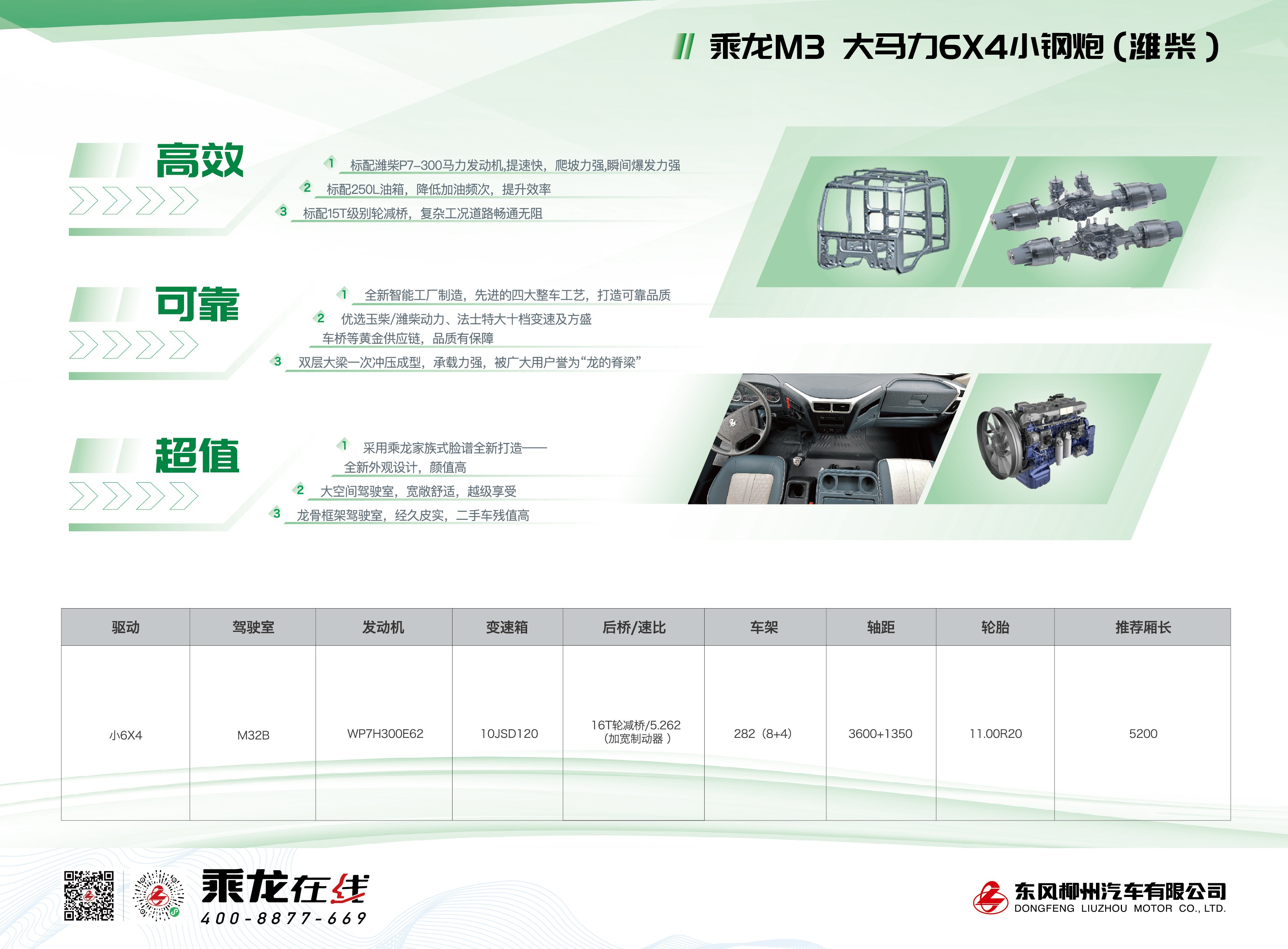 乘龙M3 6×4自卸车（小钢炮 潍柴）